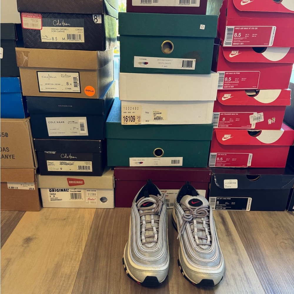 Nike Air Max ‘97. Metallic Silver. Size 8.5. $115